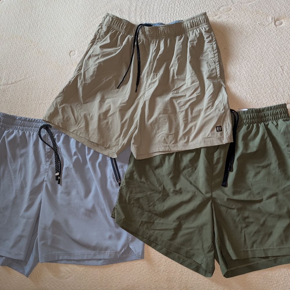 Men's Athletic Shorts - Beige, Light Blue, Olive